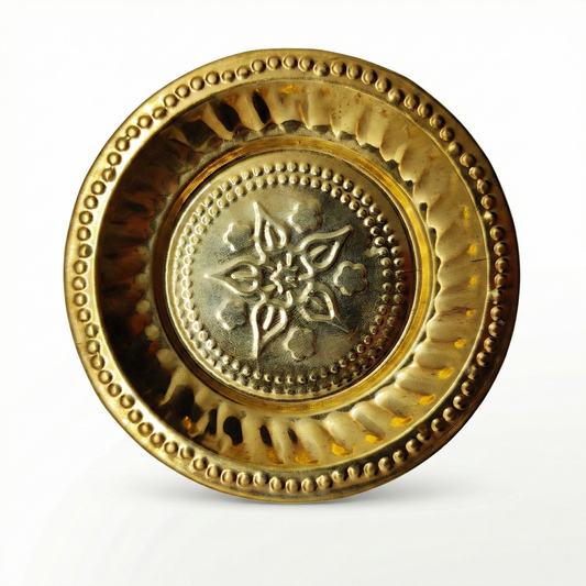 Prato bronze pequeno flor