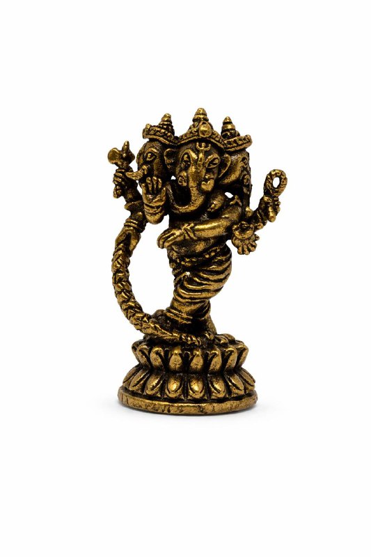 Estátua bronze Trimukhi Ganapati (3 cabeças)