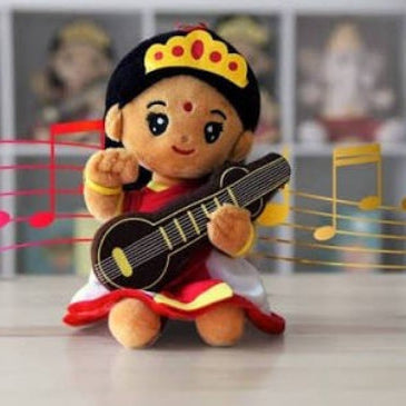 Sarasvati Devi de Pelúcia com Mantras