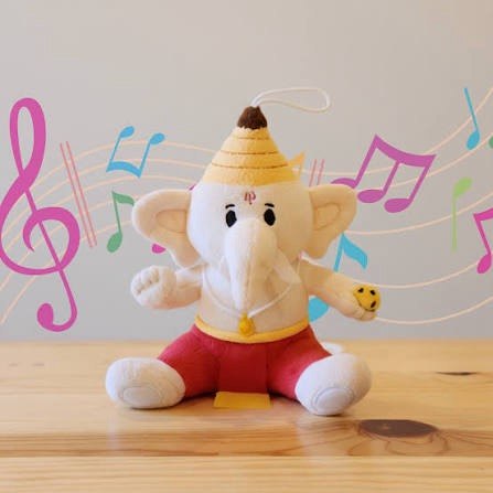 Ganesha Modaka de Pelúcia com Mantras