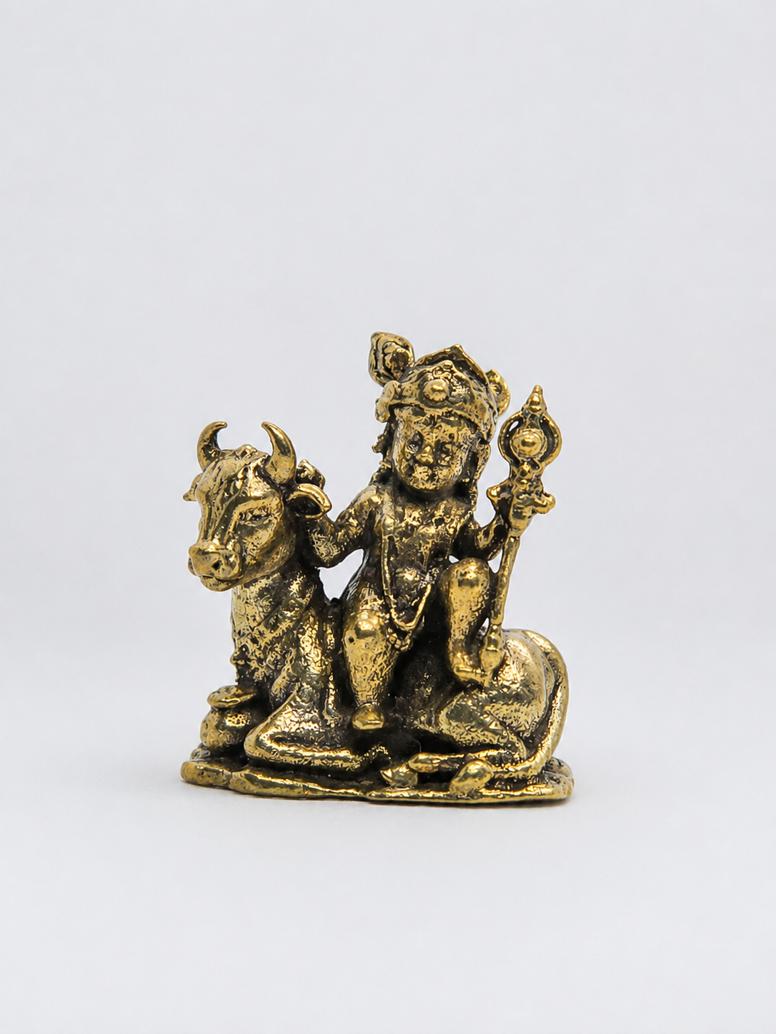 Estátua Gopala Krishna em Bronze Maciço (3 cm)